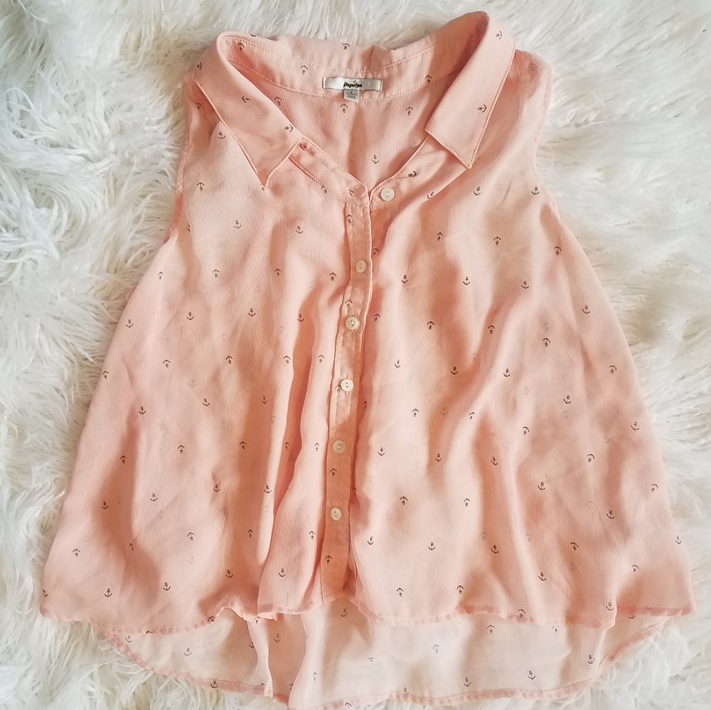 Peach Anchor Button Down